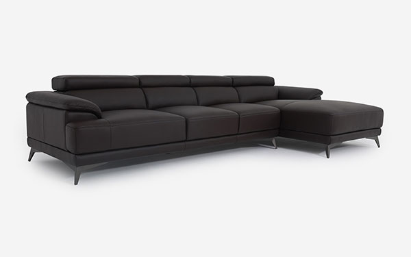 Mẫu sofa góc LAZIO đen cao cấp