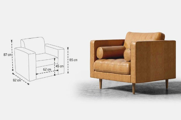 Kích thước ghế armchair chuẩn với tư thế người ngồi bạn có thể tham khảo