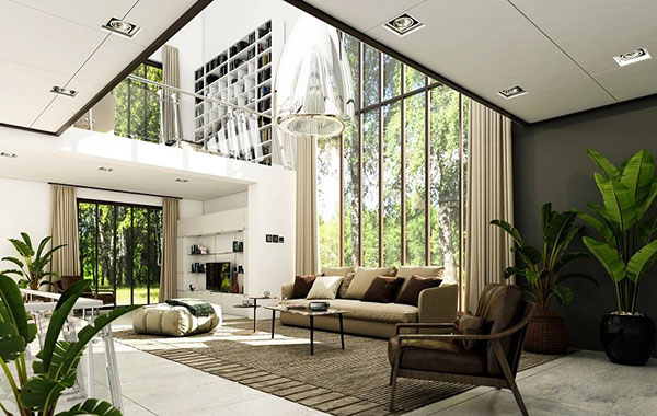 Phong cách thiết kế nội thất hiện đại ưu tiên dự đơn giản, sang trọng và gần gũi với thiên nhiên