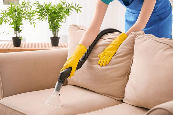 4 bước vệ sinh ghế sofa cơ bản gồm hút bụi, làm sạch bằng dung dịch, làm khô và thoa dưỡng